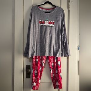 Gray and Red Gnome Womens Pajamas From Walmart